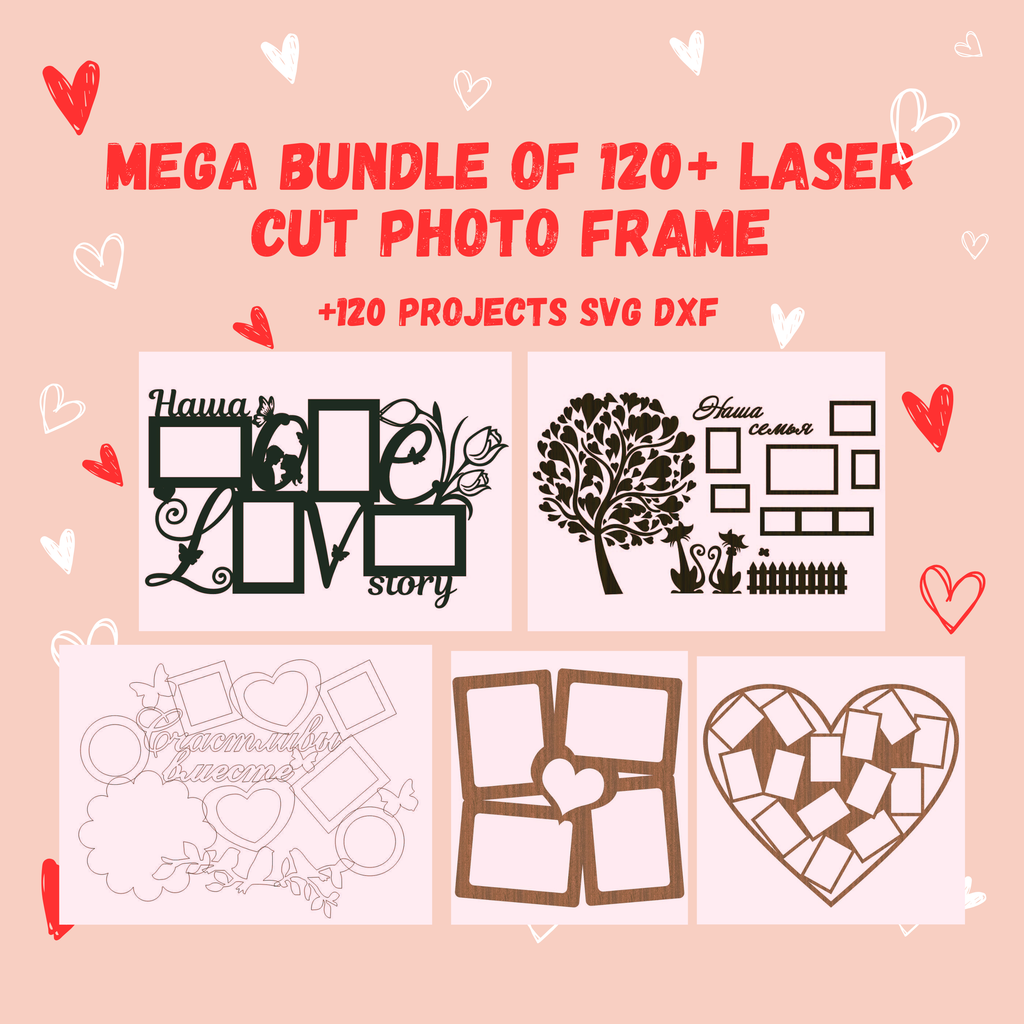 120+ Photo Frame Bundle | Laser Cut Files | CNC DXF SVG | Instant Download