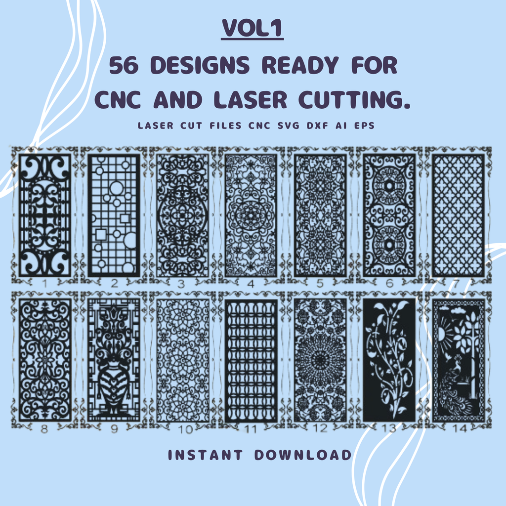 56 Ready-to-Use CNC & Laser Cutting | SVG DXF AI (Digital Download)