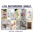 16 Bathroom Shelf CNC Files | Laser Cut Storage Rack (svg, dxf, dwg)