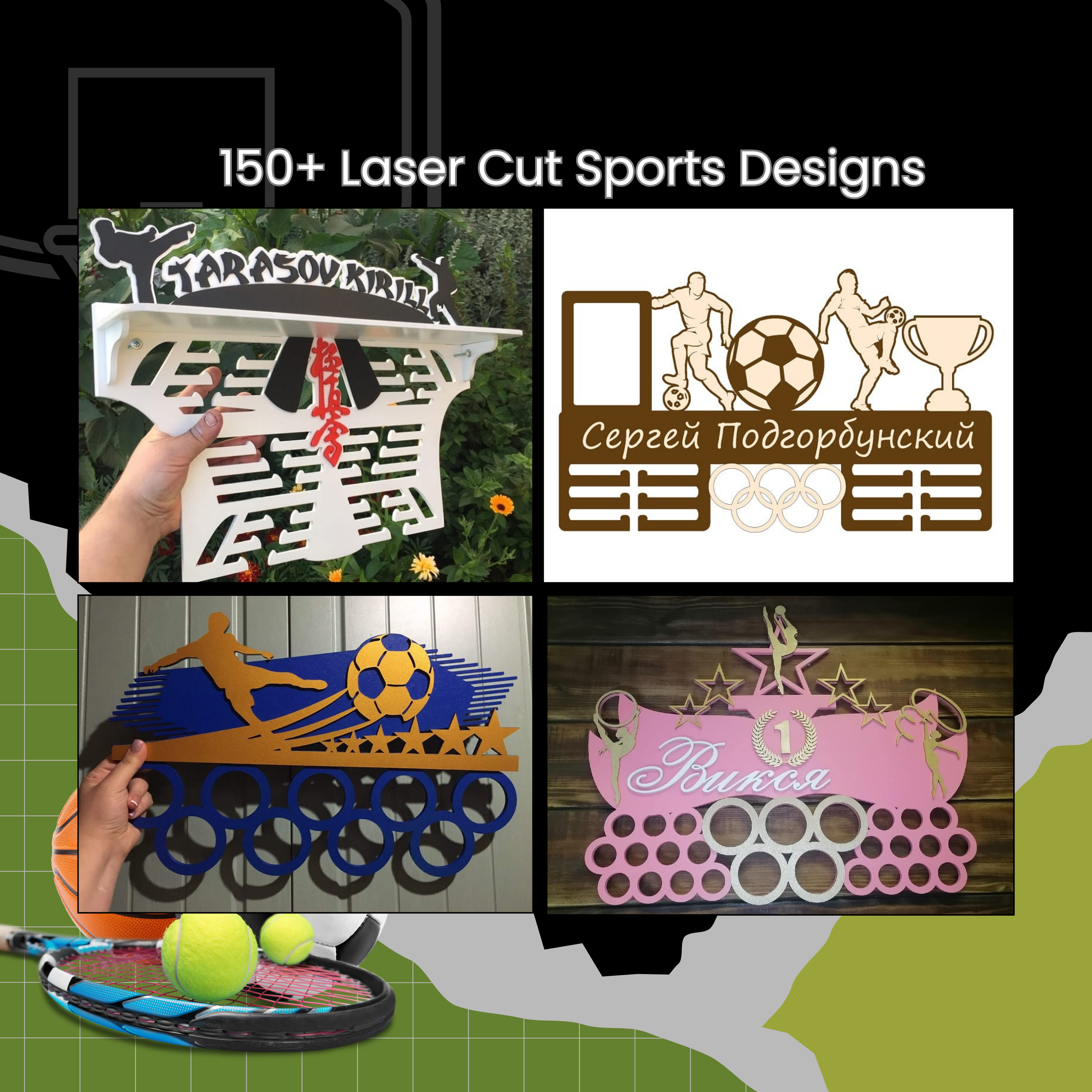 Medal Holder dxf SVG Bundle | 150+ Laser Cut Sports Designs (Digital Download)