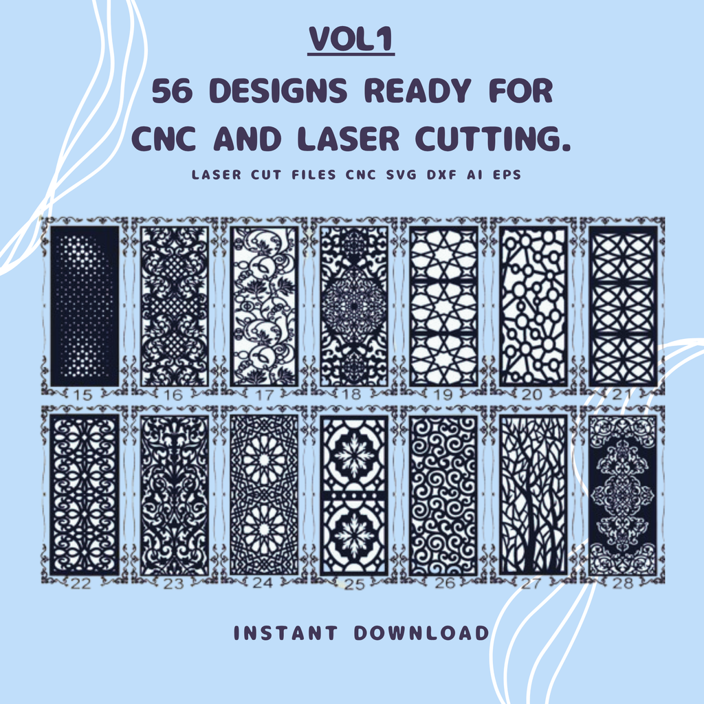 56 Ready-to-Use CNC & Laser Cutting | SVG DXF AI (Digital Download)