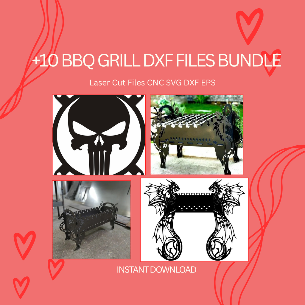+10 BBQ Grill DXF Files | Metal CNC Plasma Bundle | Instant Download