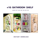 16 Bathroom Shelf CNC Files | Laser Cut Storage Rack (svg, dxf, dwg)