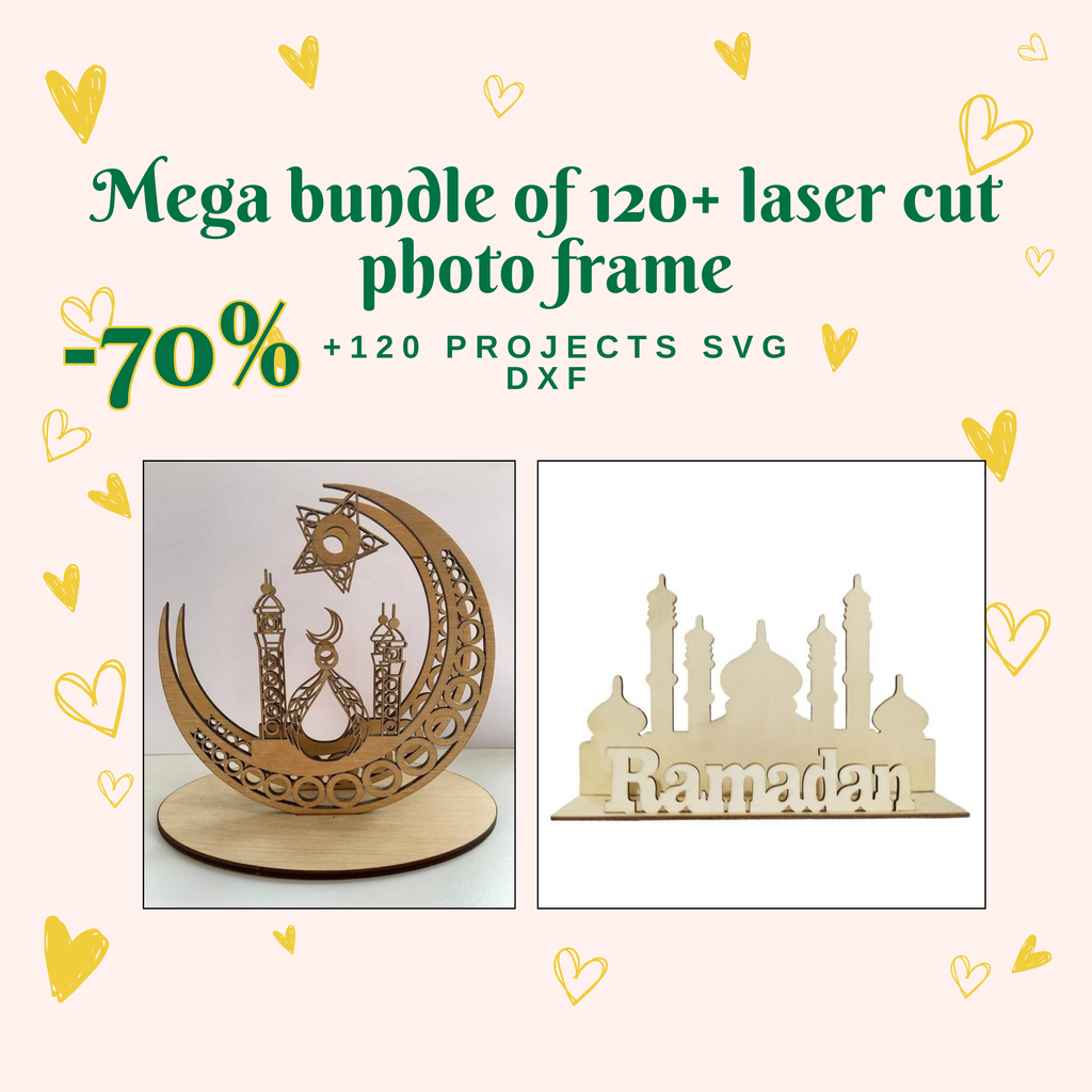 50+ Ramadan Laser Cut Files Bundle | DXF SVG EPS | Ramadan Decor | Instant Download
