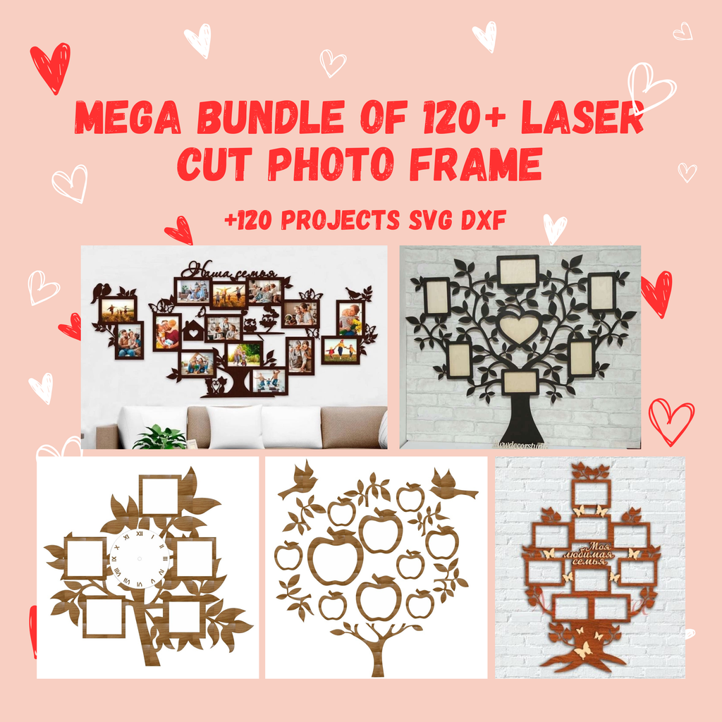 120+ Photo Frame Bundle | Laser Cut Files | CNC DXF SVG | Instant Download