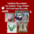 25 Easter Egg Holder SVG Files | Laser Cut Easter Decoration Bundle (Digital Download)