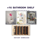 16 Bathroom Shelf CNC Files | Laser Cut Storage Rack (svg, dxf, dwg)