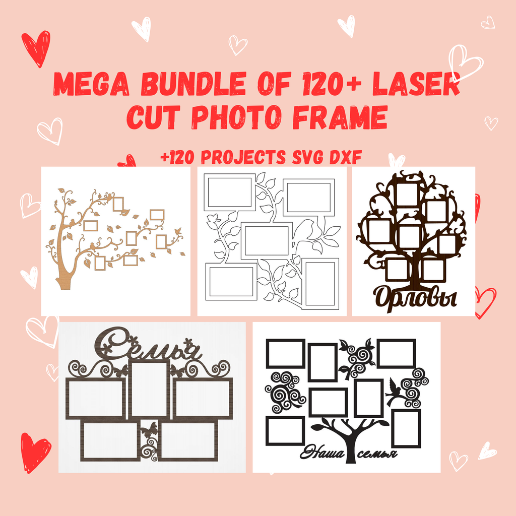 120+ Photo Frame Bundle | Laser Cut Files | CNC DXF SVG | Instant Download