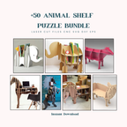 50 Animal Shelf Puzzle SVG Files | Laser Cut CNC Wooden Shelves (Digital Download)