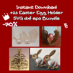 25 Easter Egg Holder SVG Files | Laser Cut Easter Decoration Bundle (Digital Download)